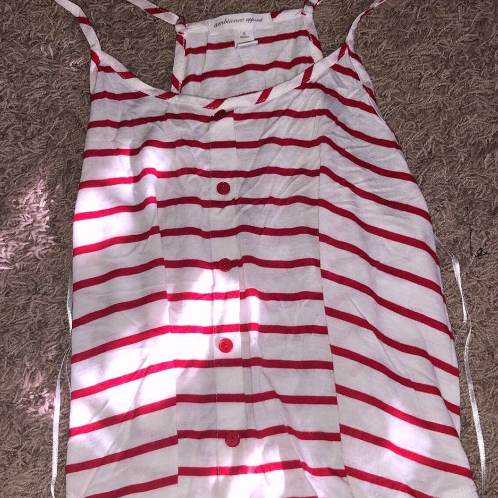 RED&WHITE CROPPED TOP